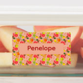 Lemon yellow pink pattern Labels with name ラベル (貼付)