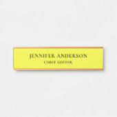 Lemon Yellow Professional Modern Plain Minimalist サインプレート (正面)