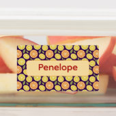 Lemon yellow purple pattern Labels with name ラベル (貼付)