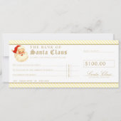Lemon Yellow Santa Cheque Gift Voucher Card 招待状 (正面)