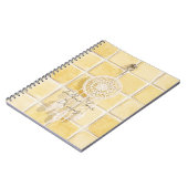 Lemon Yellow Squares Cream Dream Catcher ノートブック (左側)