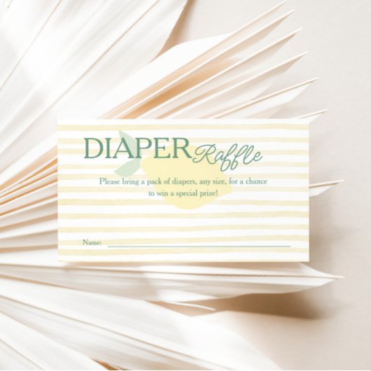 Lemon Yellow Striped Diaper Raffle Entry エンクロージャーカード