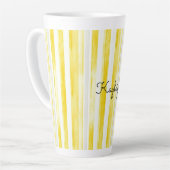 Lemon Yellow Stripes  カフェラテマグ (左アングル)