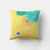 Lemon Yellow Summer Floral クッション (裏面)