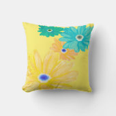 Lemon Yellow Summer Floral クッション (正面)