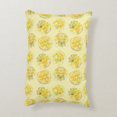 Lemon Yellow White Stripes アクセントクッション (裏面(縦))