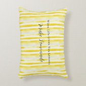 Lemon Yellow White Stripes アクセントクッション (正面(垂直))