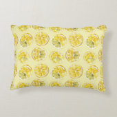Lemon Yellow White Stripes アクセントクッション (裏面)