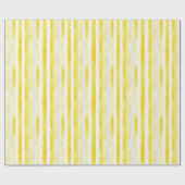 Lemon Yellow White Stripes Birthday ラッピングペーパー (フラット)
