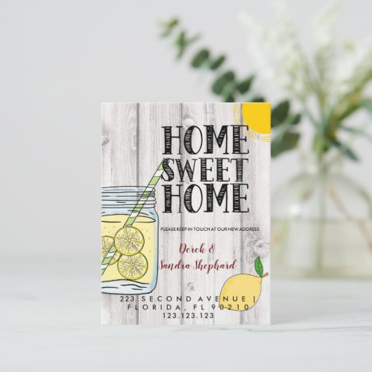 Lemonadeを移動した住所はがきの変更 案内ポストカード (スタンド正面)