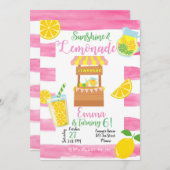 Lemonade Birthday Invitation, Lemonade Invitation 招待状 (正面/裏面)