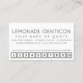 LEMONADE customer loyalty punch card ロイヤリティカード (裏面)