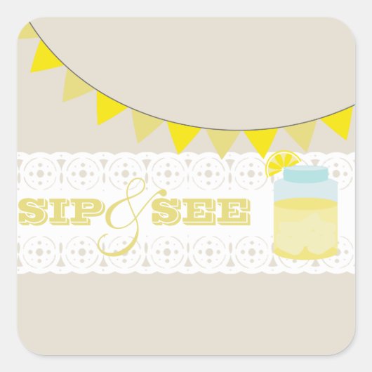 Lemonade Sipとステッカーを参照 スクエアシール (正面)