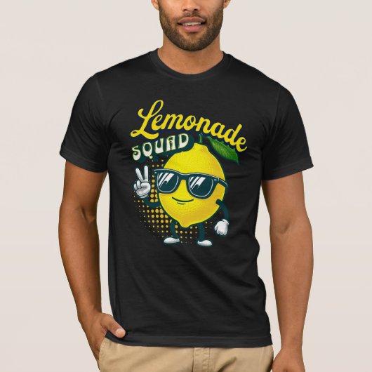 Lemonade Squad Fun Lemon Fruit Graphic Tee  Tシャツ (正面)