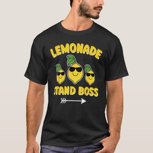 Lemonade Stand Boss Sunglasses Boys Summer  Lemon  Tシャツ (正面)