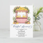 Lemonade Stand Mediterranean Summer Bridal Shower 招待状 (スタンド正面)