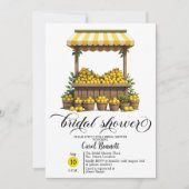 Lemonade Stand Mediterranean Summer Bridal Shower 招待状 (正面)