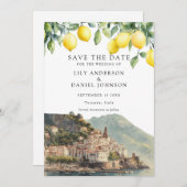 Lemons Amalfi Coast Italy Wedding セーブザデート (正面/裏面)