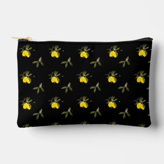 Lemons and flowers アクセサリーポーチ (正面)