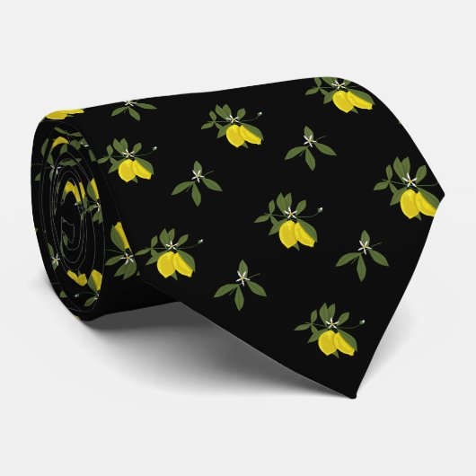 Lemons and flowers ネクタイ (ロール)