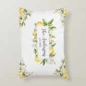 Lemons and Flowers Floral Botanical Family Name アクセントクッション (正面(垂直))
