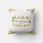 Lemons and Flowers Floral Botanical Family Name クッション (裏面)