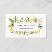 Lemons and Flowers Mediterranean Floral Botanical 名刺 (正面)