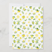 Lemons and Flowers with Foliage Baby Shower 招待状 (裏面)