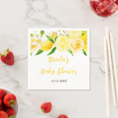 Lemons and Foliage Baby Shower スタンダードカクテルナプキン (インサイチュ)
