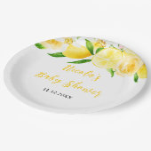 Lemons and Foliage Baby Shower ペーパープレート (アングル)