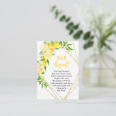 Lemons and Foliage Baby Shower Book Request エンクロージャーカード (スタンド正面)