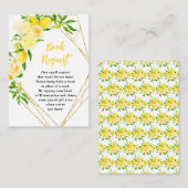 Lemons and Foliage Baby Shower Book Request エンクロージャーカード (正面/裏面)