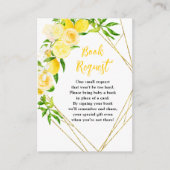 Lemons and Foliage Baby Shower Book Request エンクロージャーカード (正面)