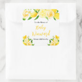 Lemons and Foliage Baby Shower Bookplate スクエアシール (バッグ)