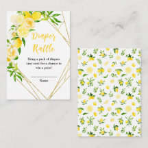 Lemons and Foliage Baby Shower Diaper Raffle