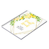 Lemons and Foliage Baby Shower Guest Book ノートブック (左側)