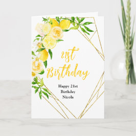Lemons and Foliage Birthday カード