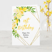 Lemons and Foliage Birthday カード (黄色い花)