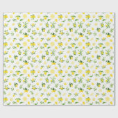 Lemons and Foliage Pattern ラッピングペーパー (フラット)