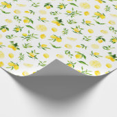 Lemons and Foliage Pattern ラッピングペーパー (角)