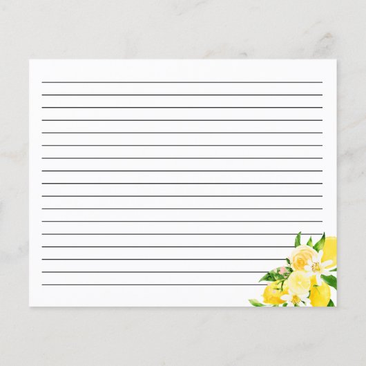 Lemons and Foliage Recipe Card (裏面)