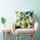 Lemons And Leaves Decorative Throw Pillow  クッション (椅子)