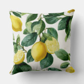 Lemons And Leaves Decorative Throw Pillow  クッション (裏面)
