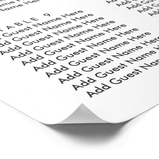 Lemons and leaves Summer Botanical wedding seating ポスター (角)