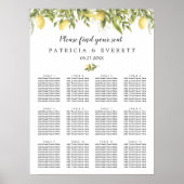 Lemons and leaves Summer Botanical wedding seating ポスター (正面)