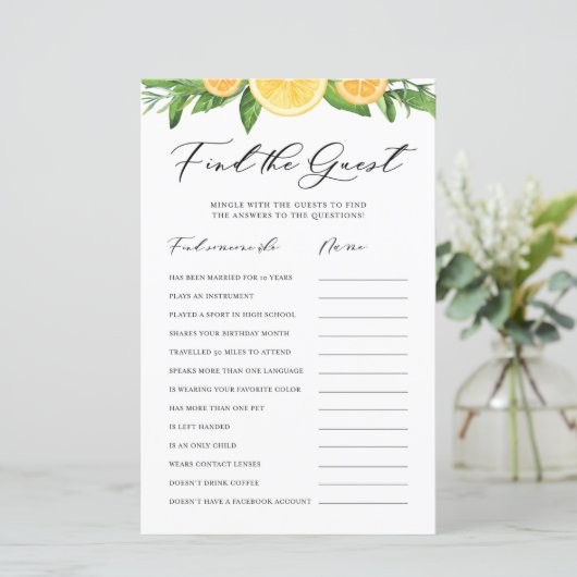 Lemons and Oranges Find the Guests Shower Game (スタンド正面)