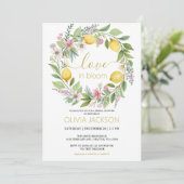 Lemons & Blossoms Spring Garden Bridal Shower 招待状 (スタンド正面)