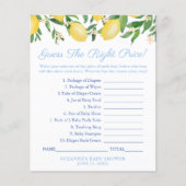 Lemons Blueは正しい価格の赤ちゃんシャワーのゲームを推測 チラシ (正面)