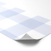 Lemons blue gingham bow garden birthday welcome ポスター (角)