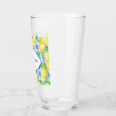 Lemons & Blue Gingham Personalized Glass タンブラーグラス (左)